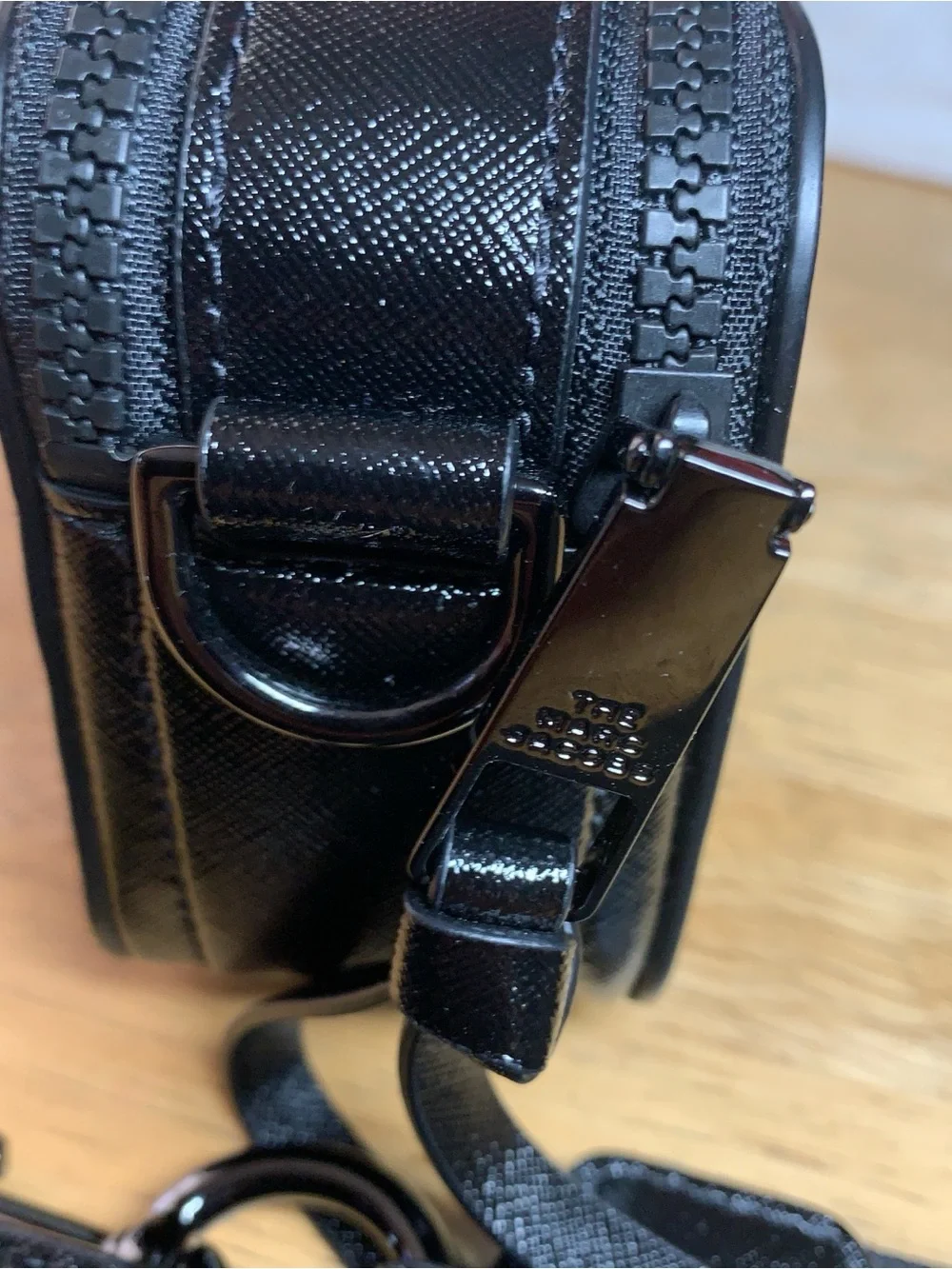Pre Owned Marc Jacobs Black Saffiano Leather Double-J Crossbody Camera Bag - Picture 6 of 17